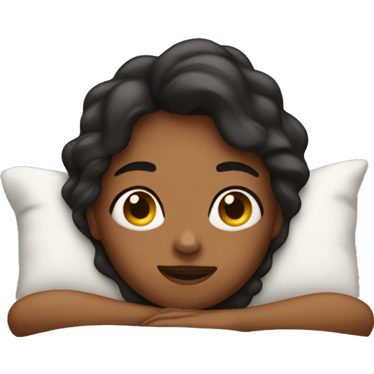 Girl laying in bed. emoji