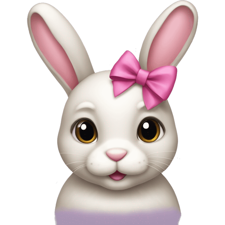 bunny with a pink bow emoji