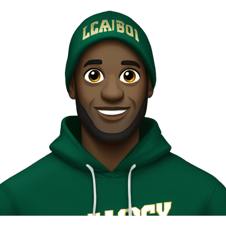 Lebron James wearing cal poly hoodie emoji