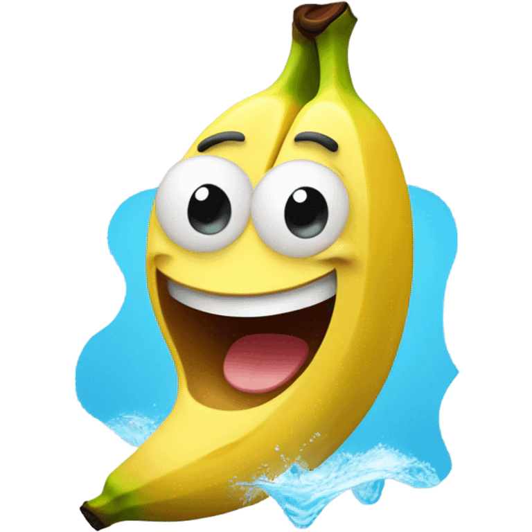 Happy banana in speedo emoji