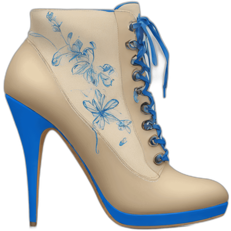 high-heels-high-boot-beige-with-blue-doodles emoji