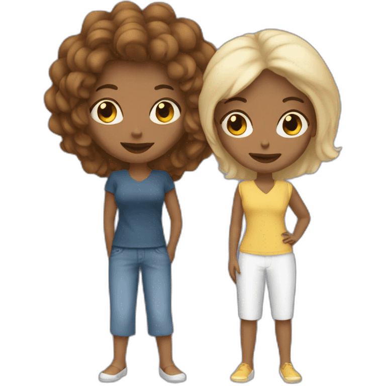 white single mom two girls emoji