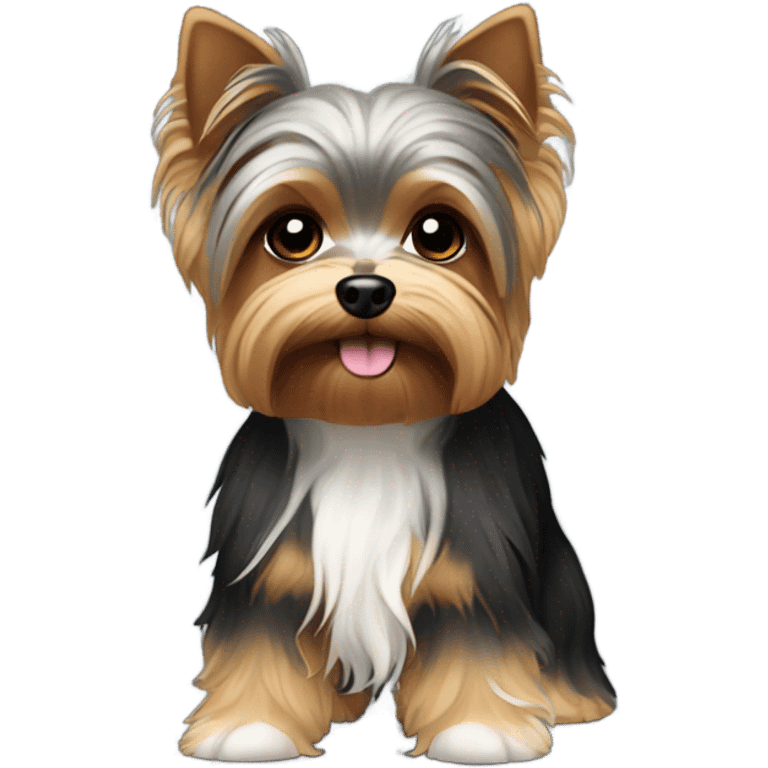 A black white and brown Yorkie dog emoji