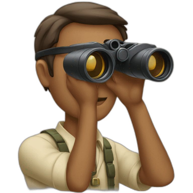 nerd using binoculars emoji