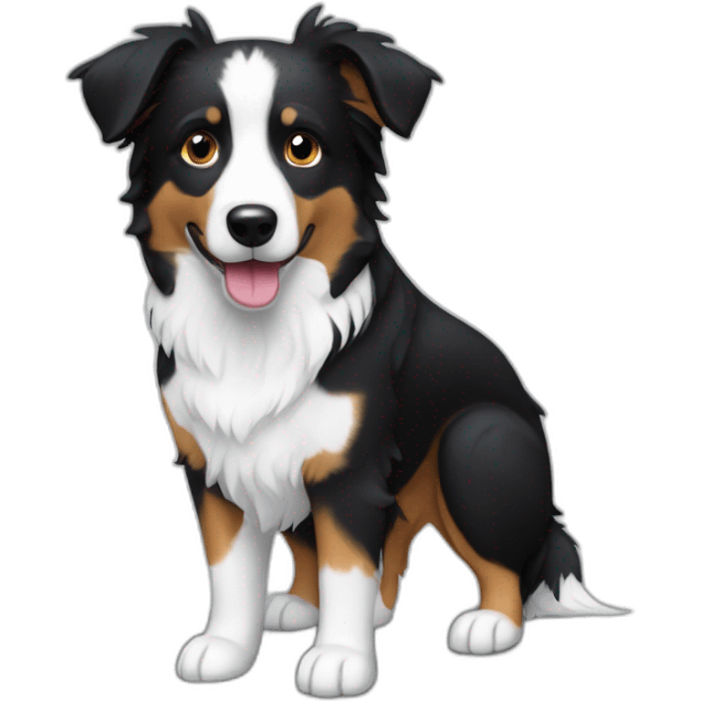 dog, short-hair, black-hair, white-chest, white-stripe-down-face, black-face, black-head, border-collie, mcnab emoji