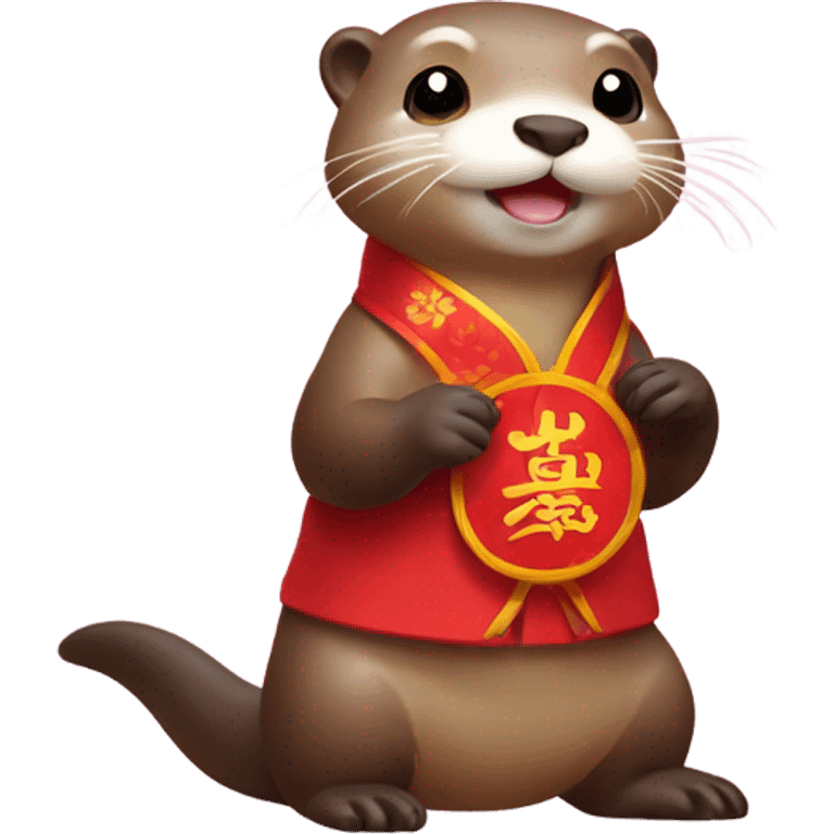 Otter on Korean lunar new year emoji