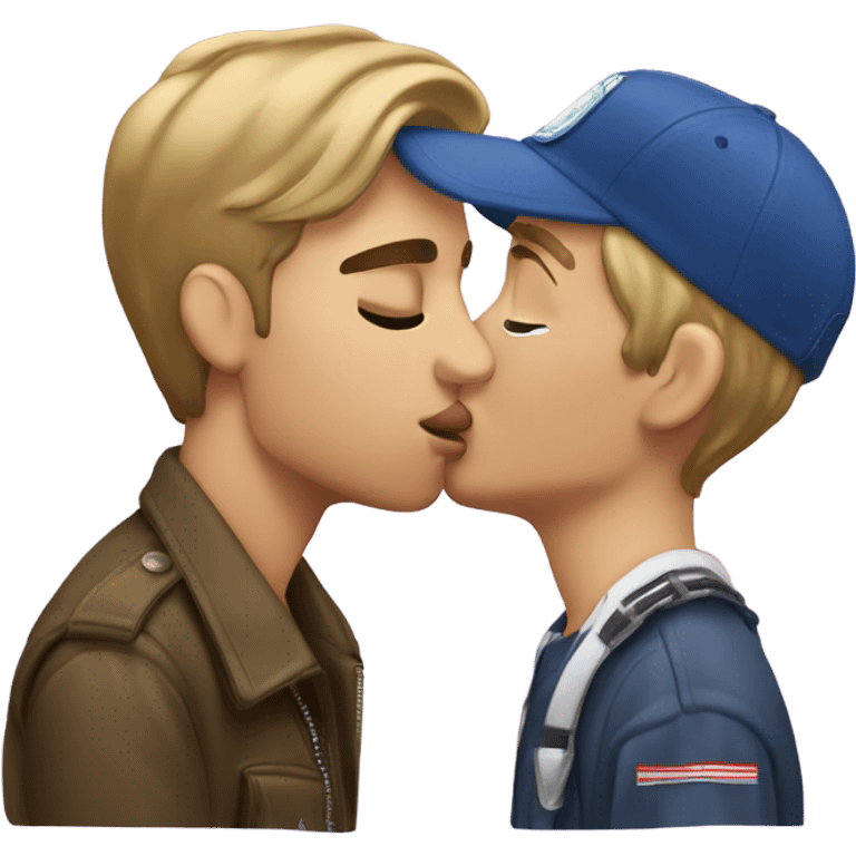 Justin Bieber kisses mailman emoji