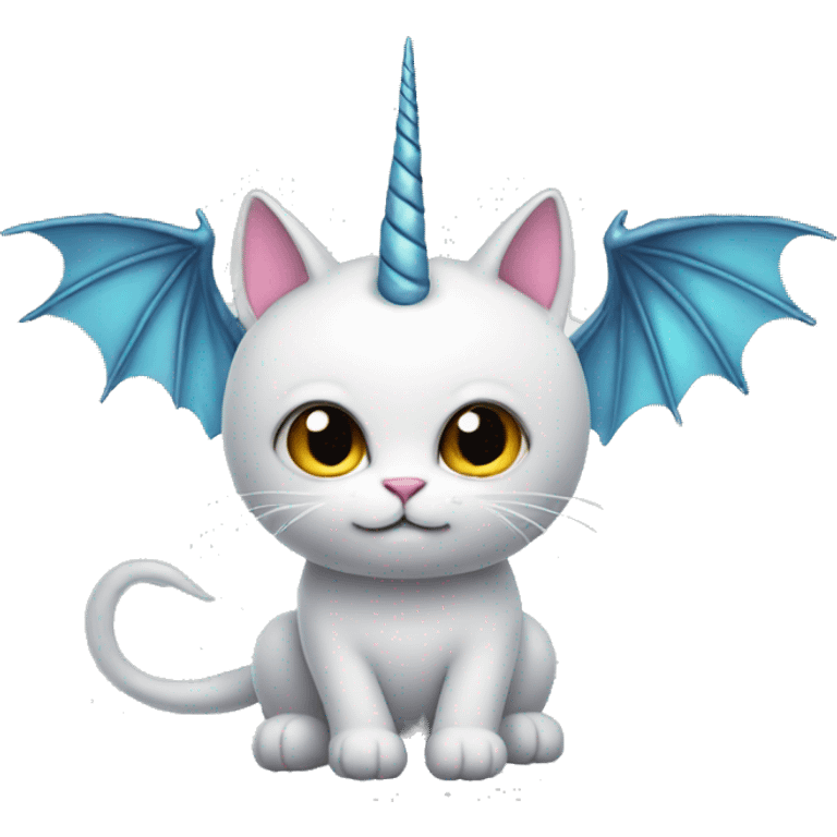 Cat with unicorn horn and dragon wings emoji