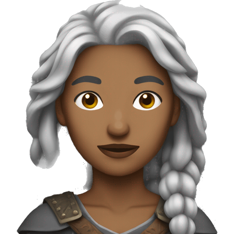 Warrior woman gray hair emoji