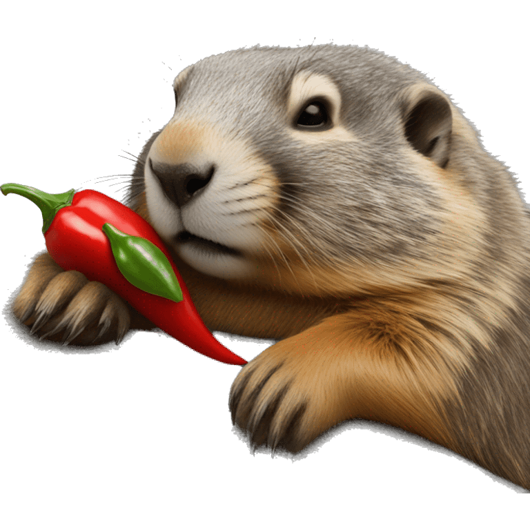 marmot sleeping with a chilli pepper emoji