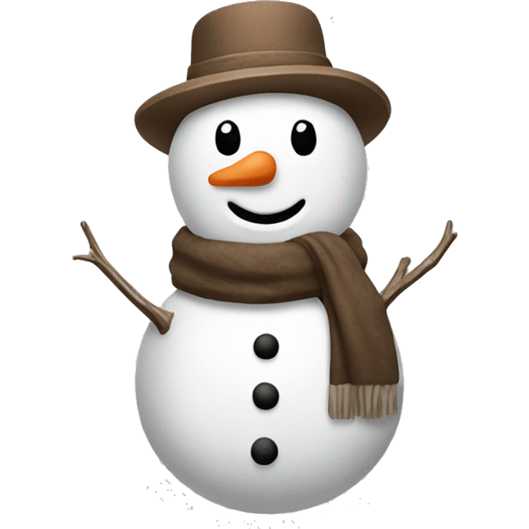 Brown and white asthetic snowman emoji