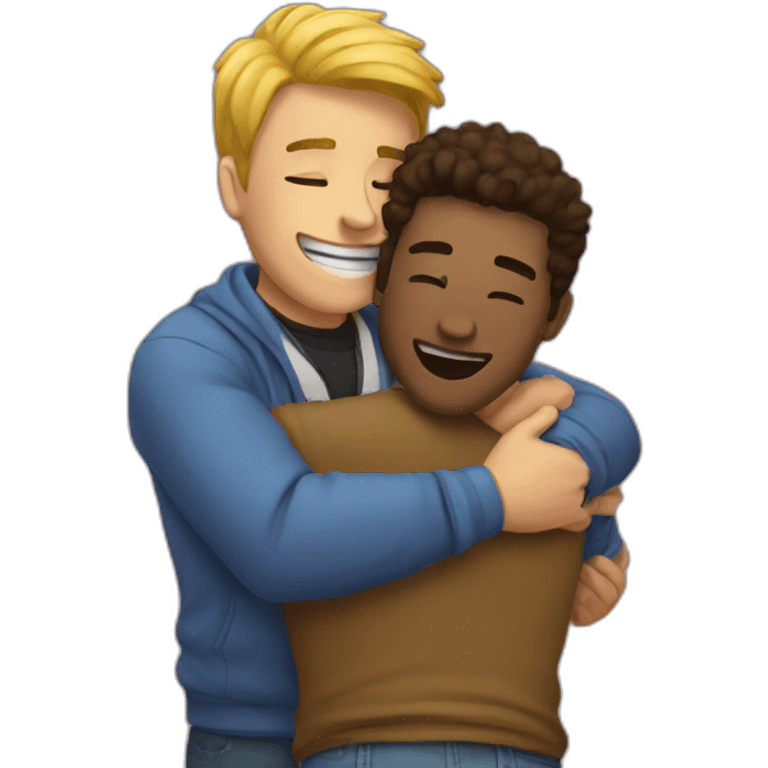 a guy hugging a guy emoji