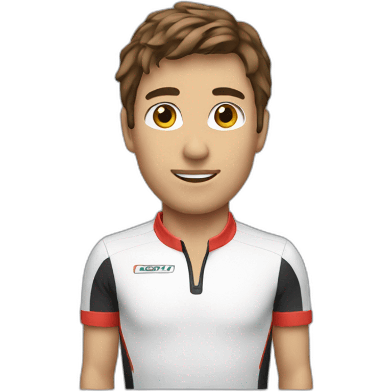 F1 coureur with brown hair emoji