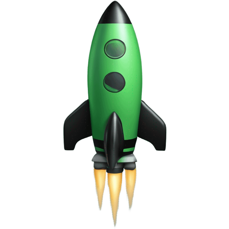 green and black rocket ship emoji