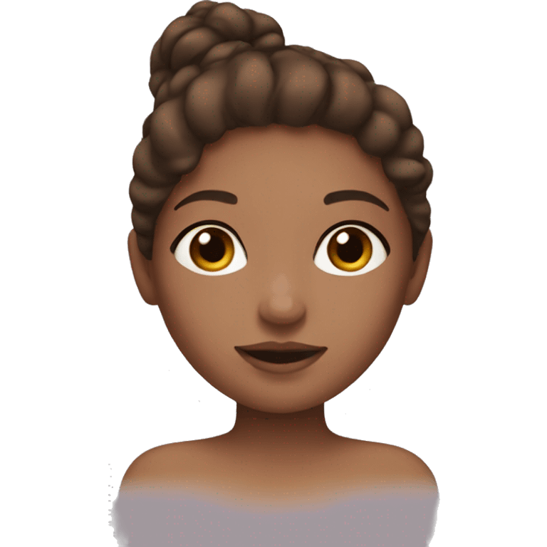 Skincare girl with brown hair emoji