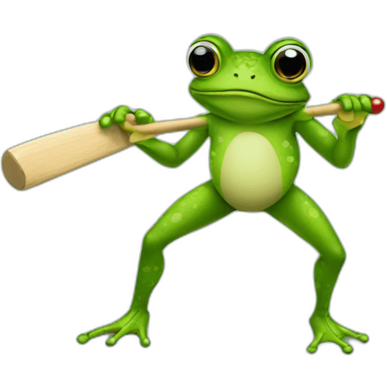 Frog playing cricket emoji