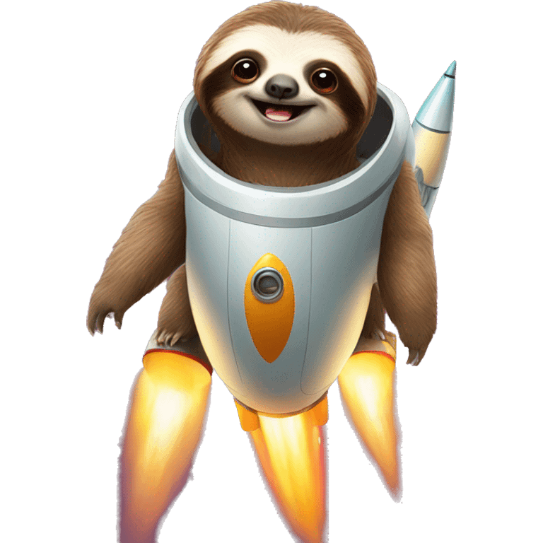 sloth on a rocket emoji