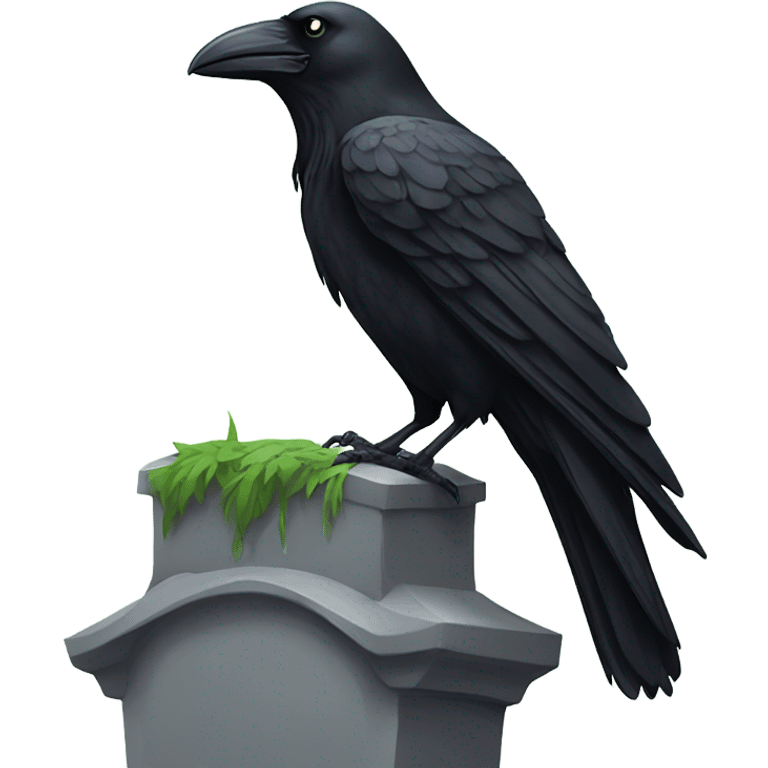 crow sitting on grave emoji