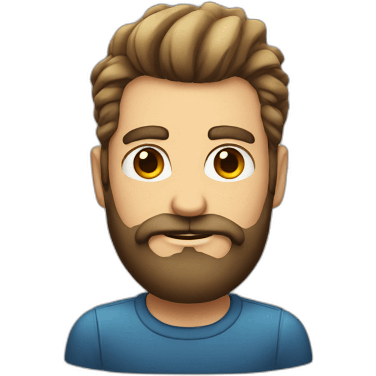 big bearded male with a quiff emoji