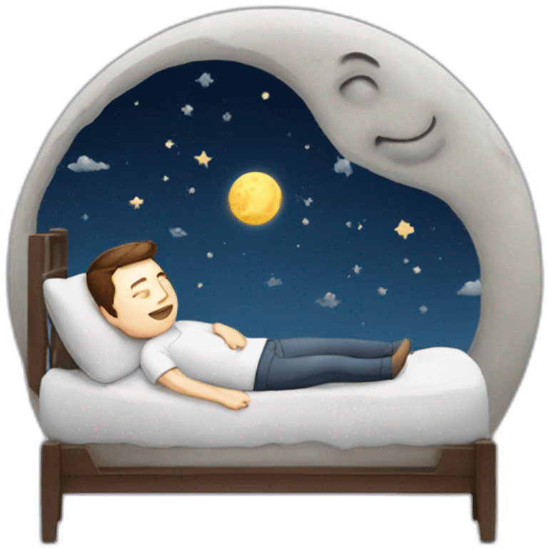 elon musk sleep to moon emoji