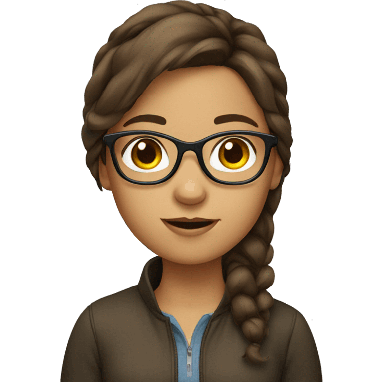 brown hair girl with glasses emoji