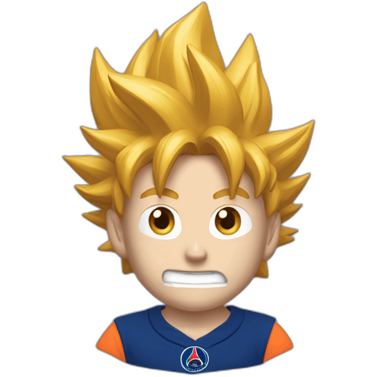 san goku head with a psg shirt emoji