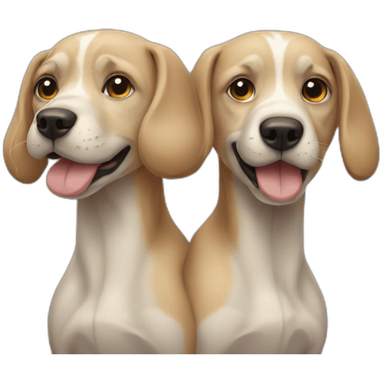 two dogs conjoined at the end emoji