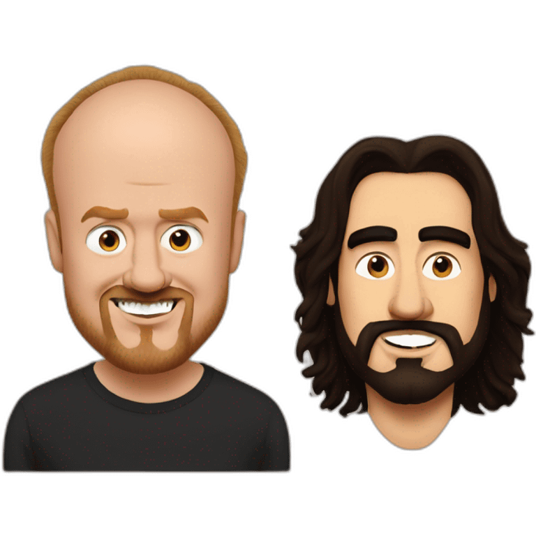 Louis C.K. And Russell Brand winking emoji