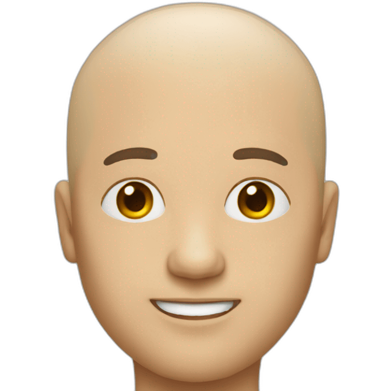 a bald man with a falling wig emoji