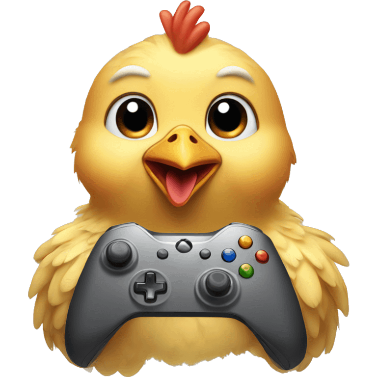 Little chicken playing xbox  emoji