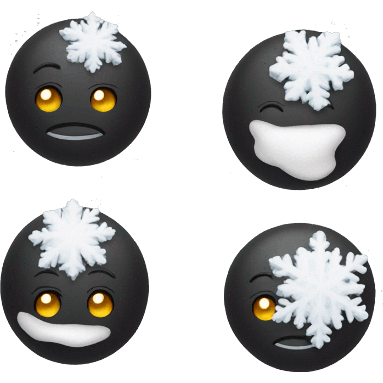 Snow ball black  emoji