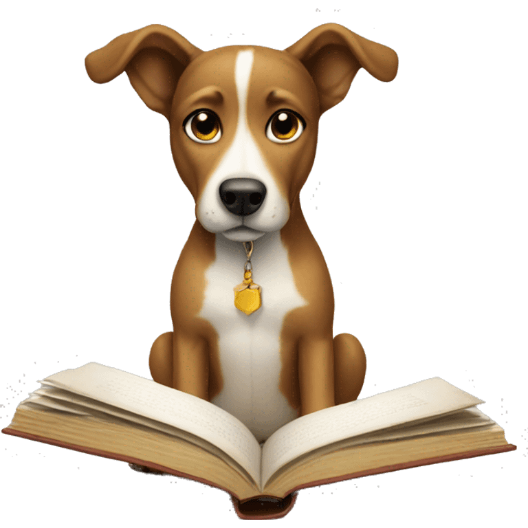 Book reading dog emoji