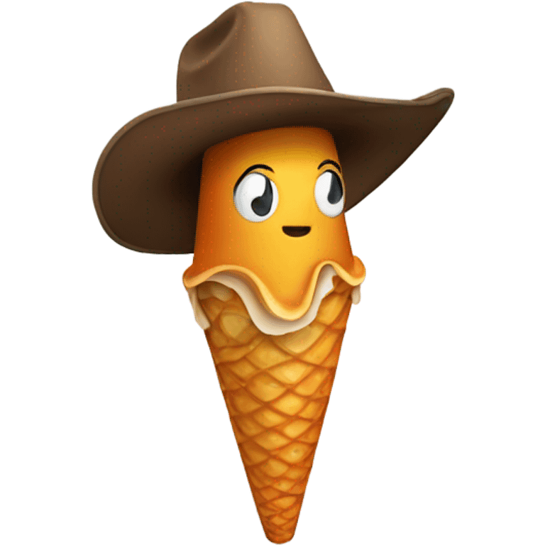 Ice cream cone but instead of ice cream it’s a squid tentacle and it has a cowboy hat emoji