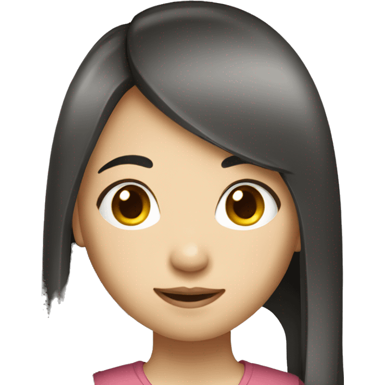 Asian girl with long straight hair emoji