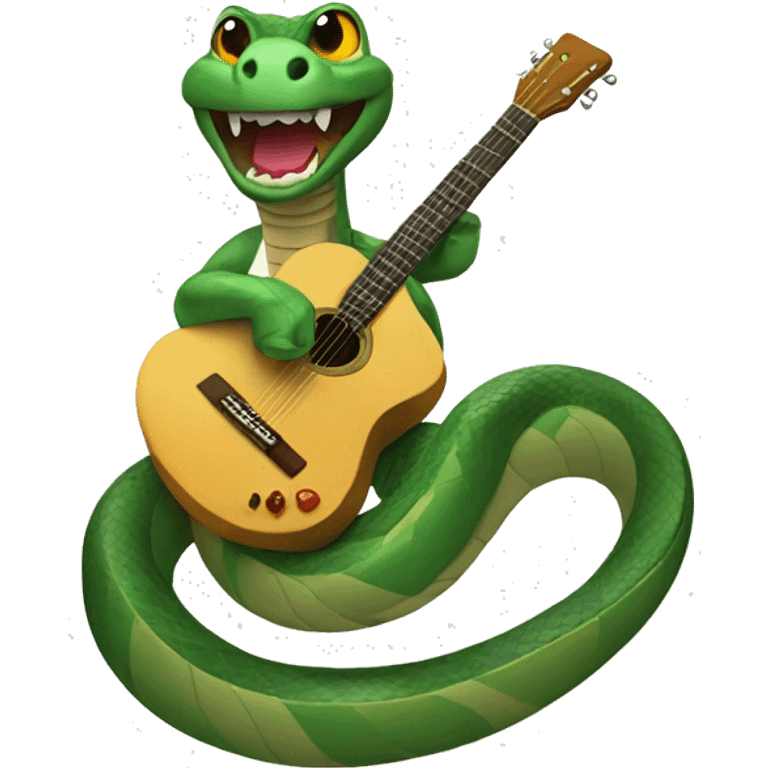 Snake playing guitar  emoji