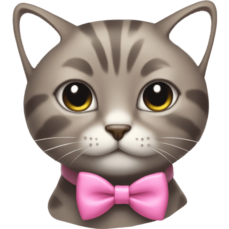 Cat wearing pink bow emoji