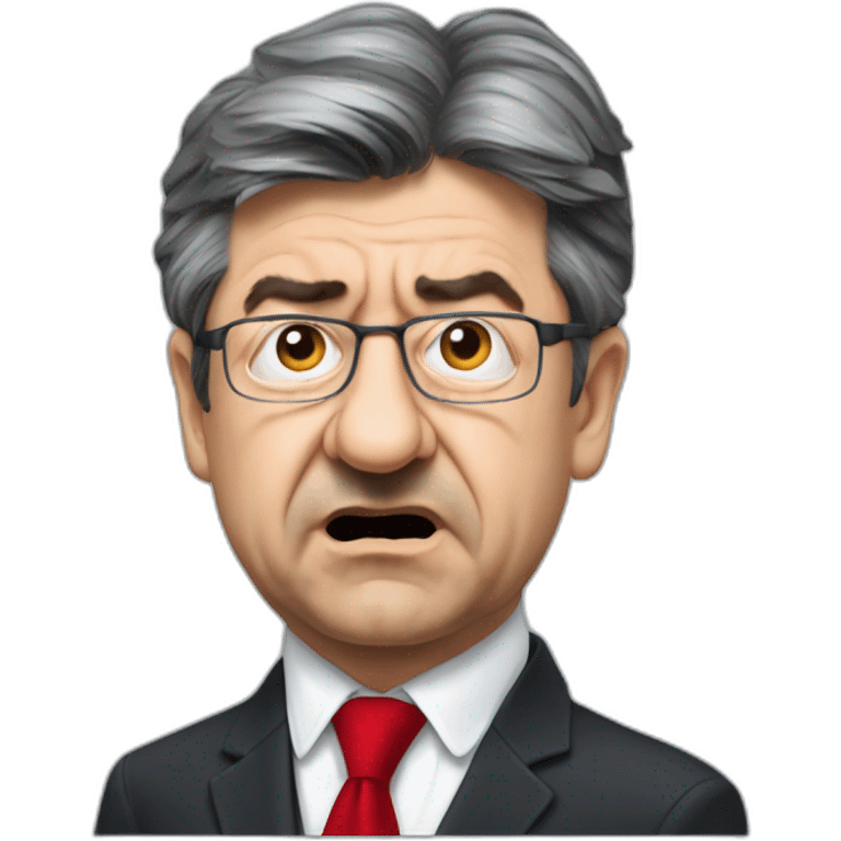 Angry Jean-Luc Mélenchon, Red tie  emoji