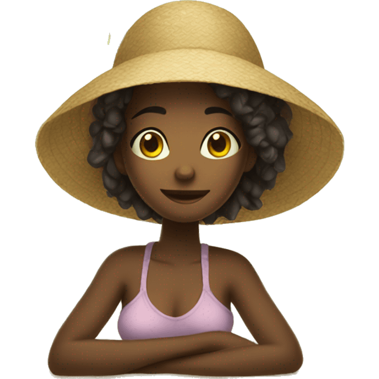 Girl relax in island  emoji