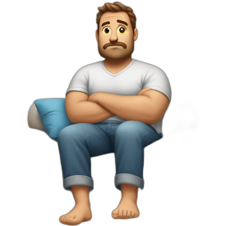 Heavyset lazy husband emoji