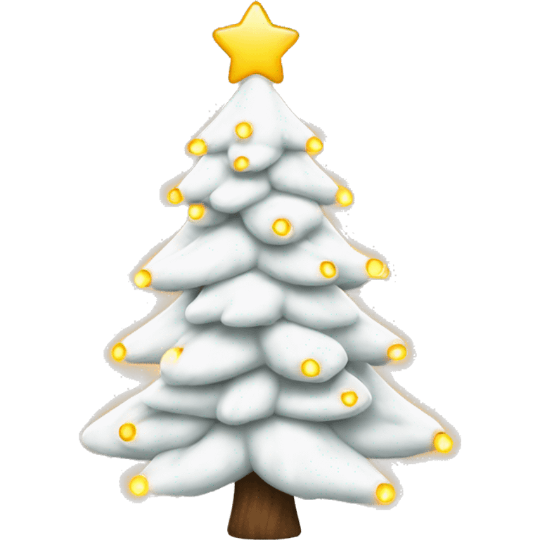  actual white fir christmas tree isolated. With Christmas lights emoji