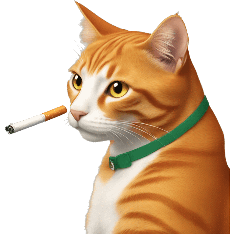 Orange cat smoking cigarette  emoji