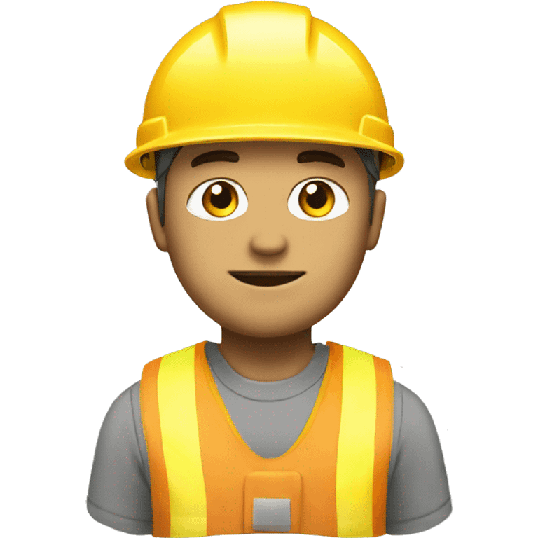 A braver man, white skin, with a construction hat yellow emoji