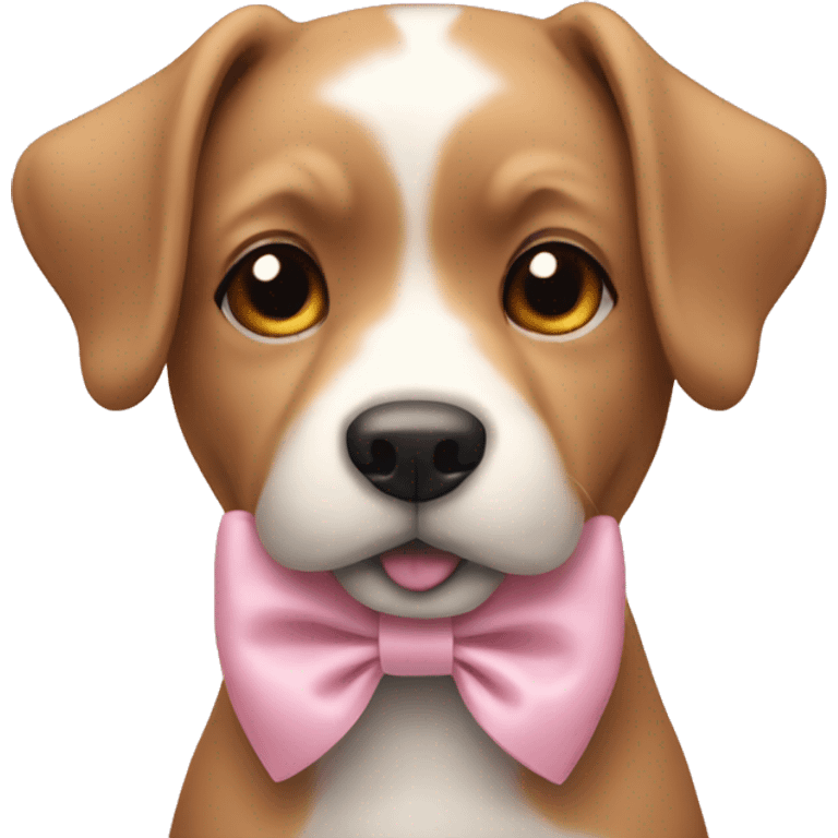 dog with a light pink bow emoji