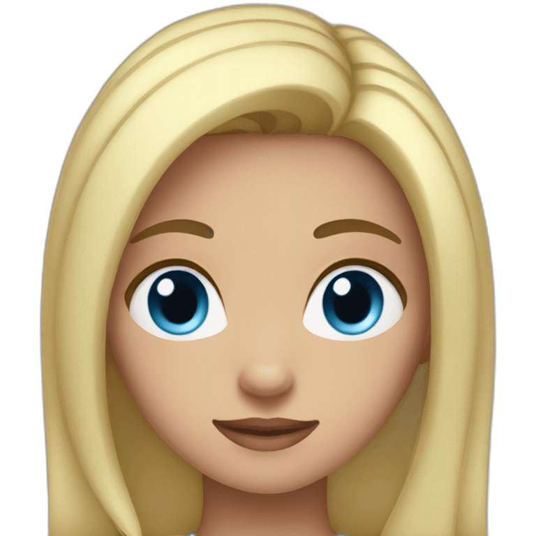 women with pony tial and blue eyes emoji