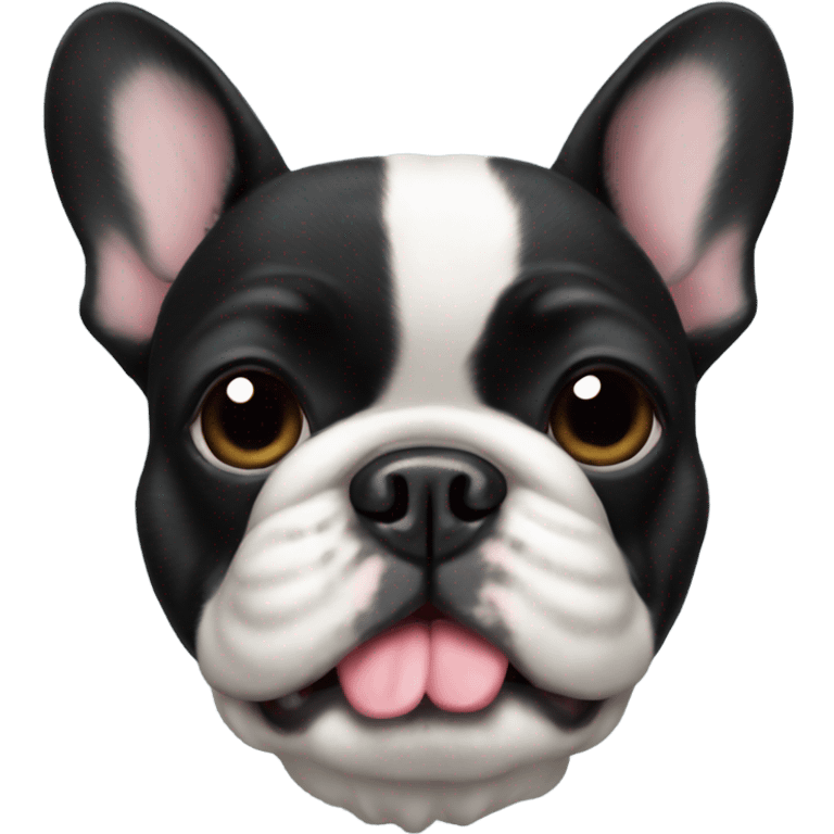 A black French bulldog with fluffy face fur  emoji