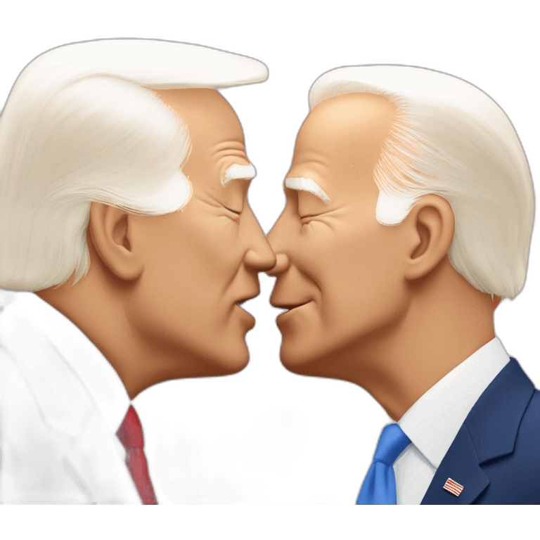 biden and trump kissing emoji