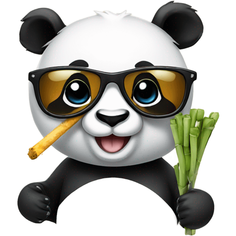 Panda eating sunhlasses emoji