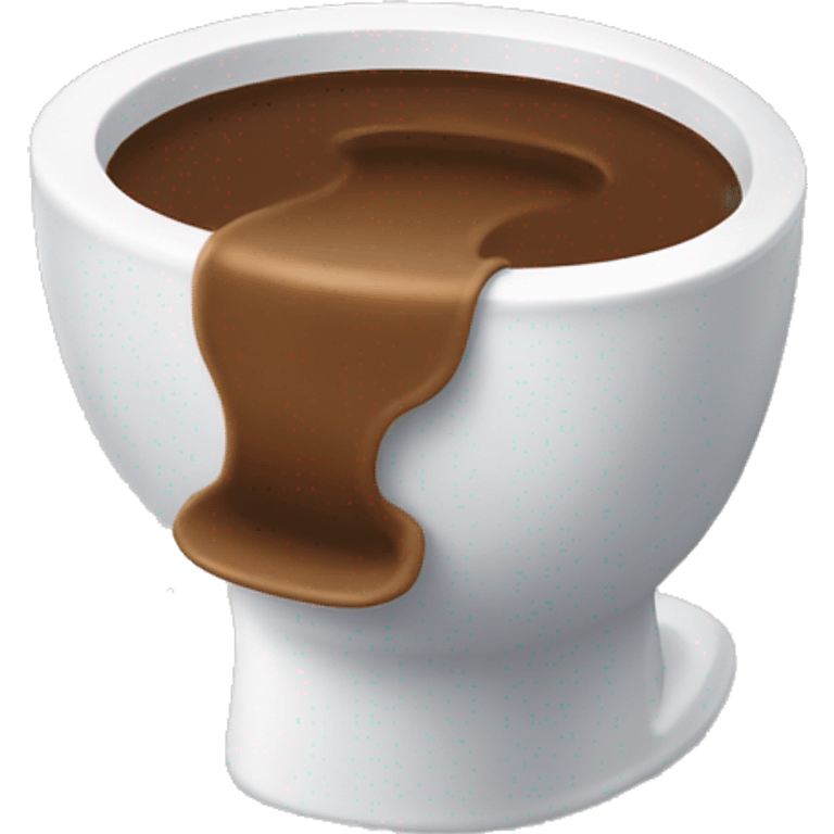 A cup of dutch bros coffee having brown soup fly everywhere into a toilet emoji