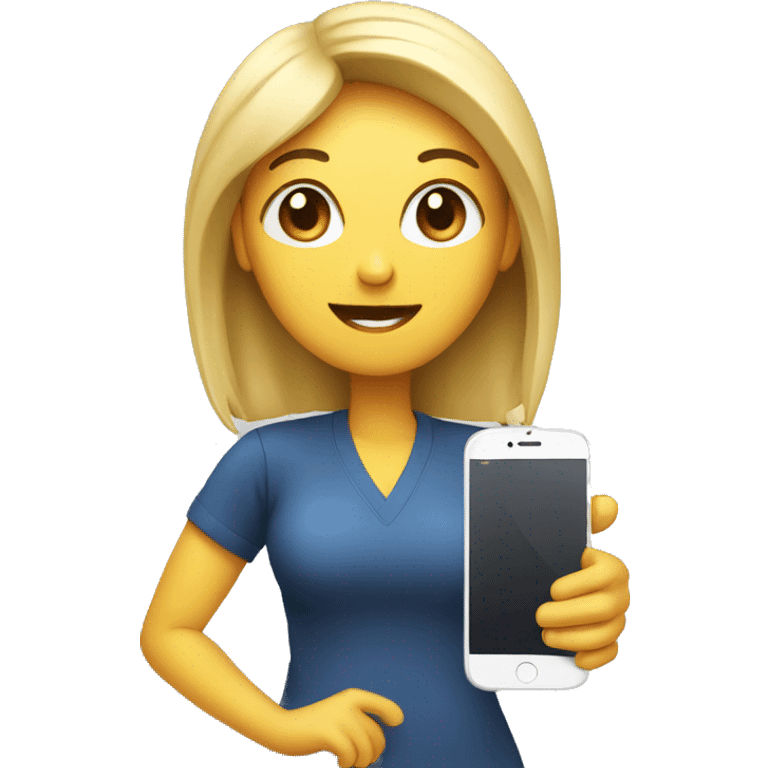 woman showing big phone emoji