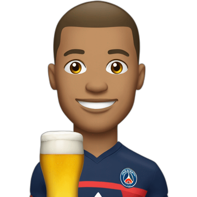 kylian mbappe bois une biere emoji